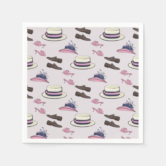 Derby Fancy Petten en Schoenen Patroon Preppy Servet (Voorkant)