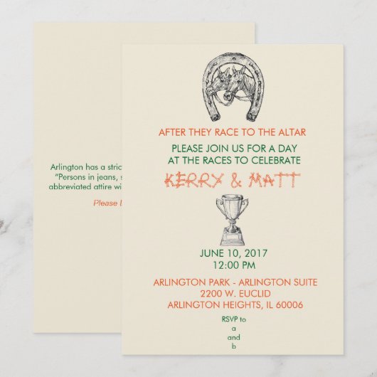 Derby Feest Kaart (Voorkant / Achterkant)