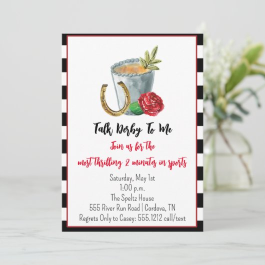 Derby-feest uitnodiging (Staand voorkant)