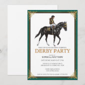 Derby Feest Uitnodiging Hoefijzer Bloemstuk Muur K (Voorkant / Achterkant)