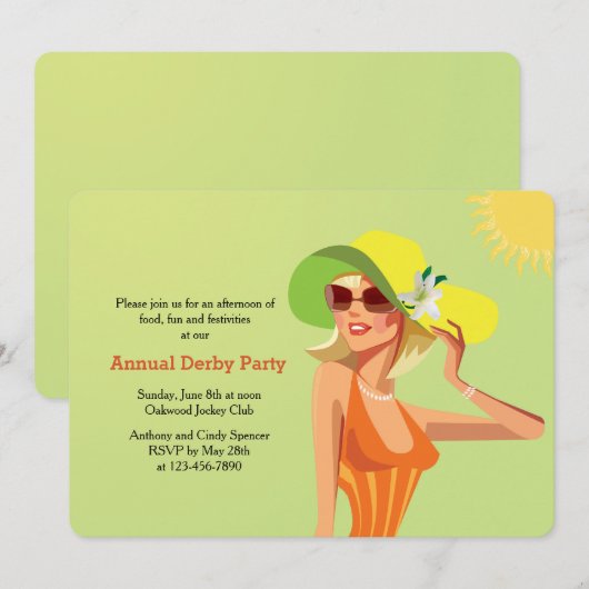 Derby Flair Invitation Kaart (Voorkant / Achterkant)