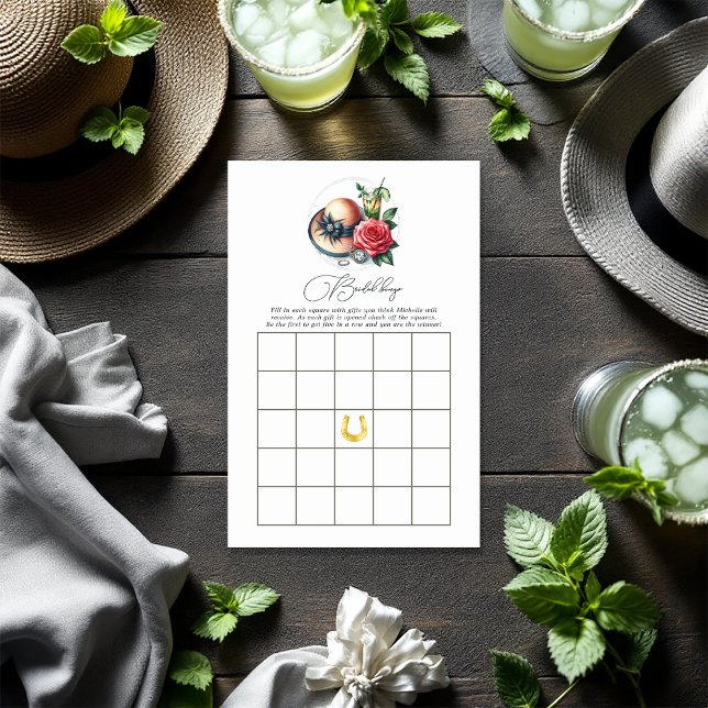 Derby-geïnspireerde Vrijgezellenfeest Bingo spel (Derby-Inspired Bridal Shower Bingo Game)