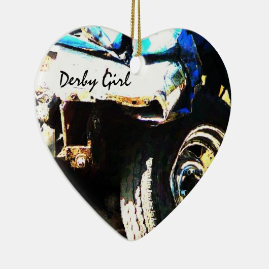 Derby Girl - Auto Crash Keramisch Ornament (Rechts)