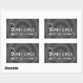 Derby Girl doet het duivels Rechthoekige Sticker (Vel)