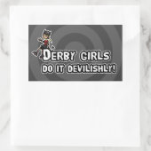 Derby Girl doet het duivels Rechthoekige Sticker (Tas)