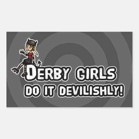 Derby Girl doet het duivels Rechthoekige Sticker (Voorkant)