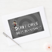 Derby Girl doet het duivels Rechthoekige Sticker (Envelop)