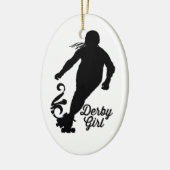 Derby Girl Silhouette, Roller Derby Skating Keramisch Ornament (Links)