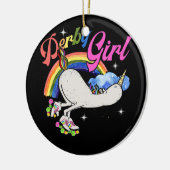 Derby Girl Unicorn Roller Schaats Roller Derby Keramisch Ornament (Links)