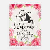 Derby Hat Lady Silhouette and Roses Welcome Acryl Bord (Voorkant)
