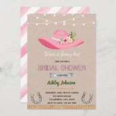 Derby hoed bruiloft uitnodiging (Voorkant / Achterkant)