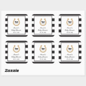 Derby Hoefijzer Baby shower Gepersonaliseerde Stic Vierkante Sticker (Vel)