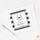 Derby Hoefijzer Baby shower Gepersonaliseerde Stic Vierkante Sticker (Envelop)