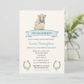 Derby Horse Baby Boy Shower Invitations Aankondiging (Staand voorkant)