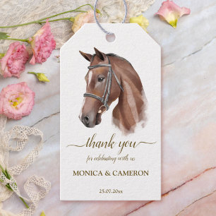 Derby horse equestrian party elegant bruin paard cadeaulabel
