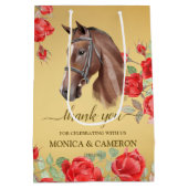 Derby horse equestrian party elegant bruin paard medium cadeauzakje (Achterkant)