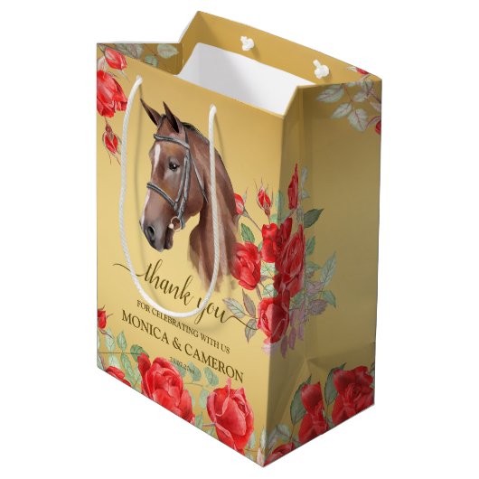Derby horse equestrian party elegant bruin paard medium cadeauzakje (Achterkant Gekanteld)