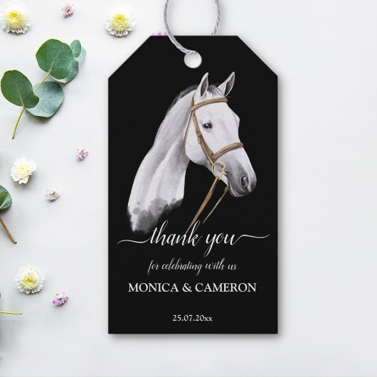 Derby horse equestrian party elegant white horse cadeaulabel