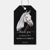 Derby horse equestrian party elegant white horse cadeaulabel (Voorkant)