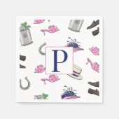Derby Horse Race Kleding Hoefijzer Julep Monogram Servet (Voorkant)