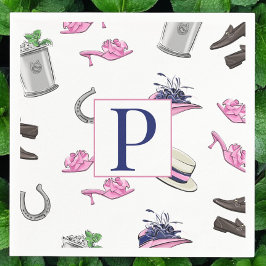 Derby Horse Race Kleding Hoefijzer Julep Monogram Servet