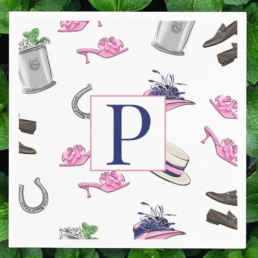 Derby Horse Race Kleding Hoefijzer Julep Monogram Servet