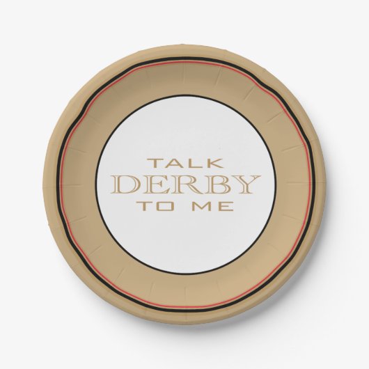 Derby Horse Race Party Zwart/Rood/Goud Papieren Bordje (Voorkant)