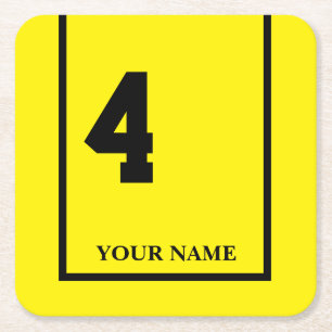 Derby Horse Race Yellow 4 Gepersonaliseerd Kartonnen Onderzetters