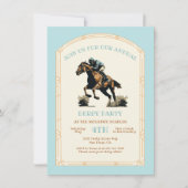 Derby Horse Racing Arts & Crafts houtsnede Party Kaart (Voorkant)