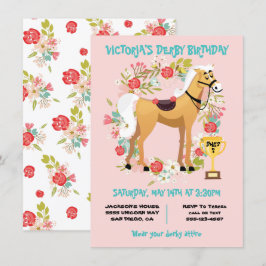 Derby Horse Racing Birthday Party Invitation Kaart