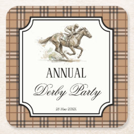 Derby horse racing elegant gingham party gifts kartonnen onderzetters