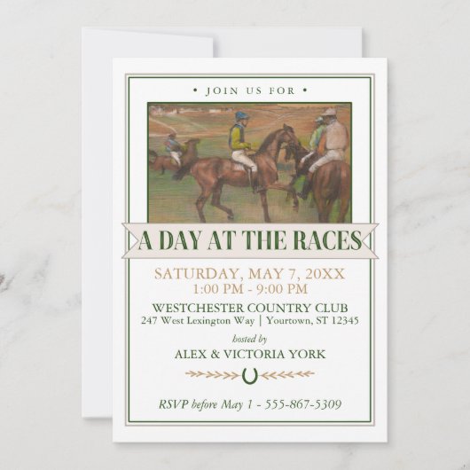 Derby Horse Racing Party | Edgar Degas Kaart (Voorkant)
