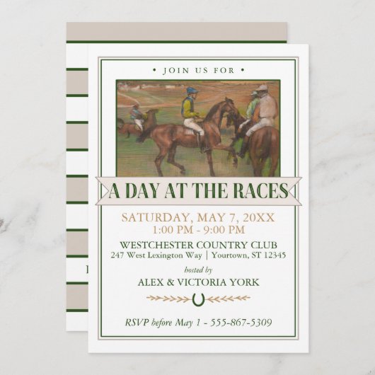 Derby Horse Racing Party | Edgar Degas Kaart (Voorkant / Achterkant)