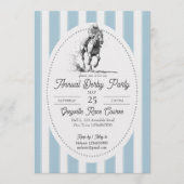 Derby horse racing party elegant stripes kaart (Voorkant)