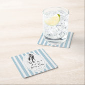 Derby horse racing party retro stripes monogrammed kartonnen onderzetters (Insitu)