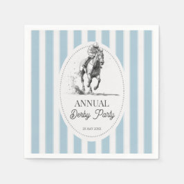Derby horse racing party retro stripes monogrammed servet