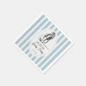 Derby horse racing party retro stripes monogrammed servet (Hoek)