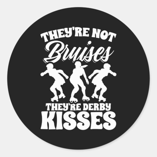 Derby Kisses Roller Derby Skater Schaatsen Roller  Ronde Sticker (Voorkant)