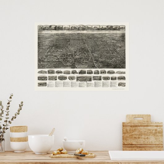 Derby (Manchester), CT Panoramic Map - 1914 Poster (Keuken)