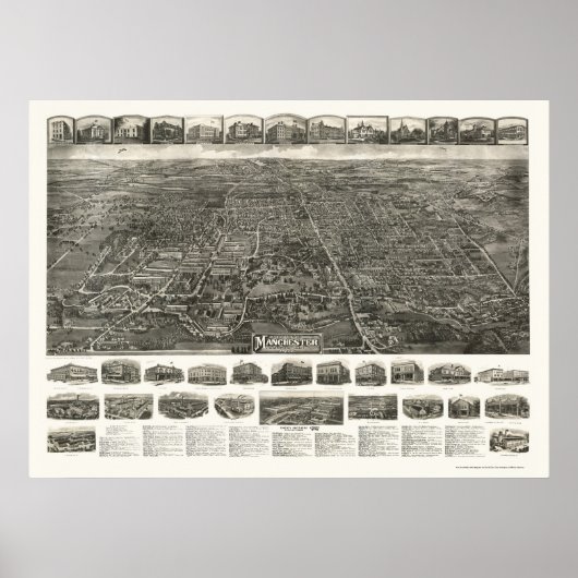 Derby (Manchester), CT Panoramic Map - 1914 Poster (Voorkant)