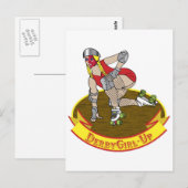 derby meisje omhoog briefkaart (Voorkant / Achterkant)