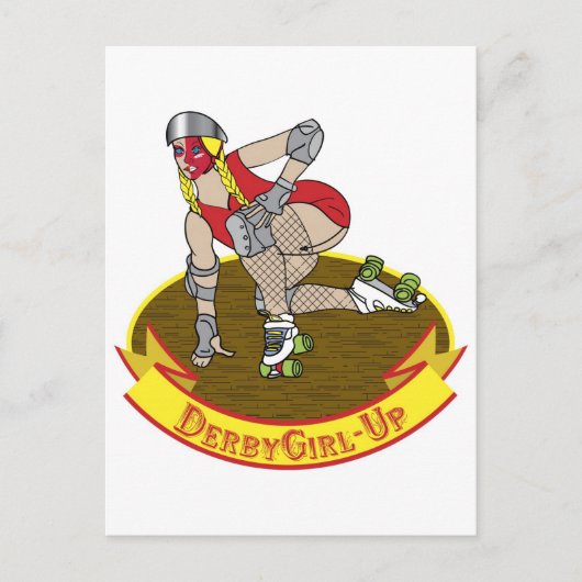 derby meisje omhoog briefkaart (Voorkant)