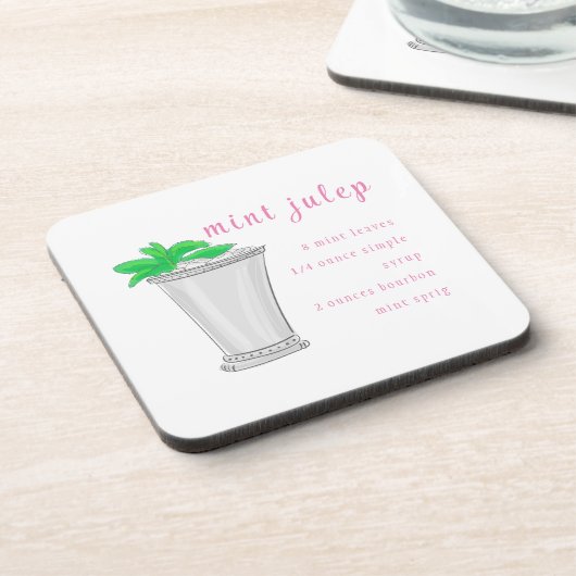 Derby Mint Julep Bar Recept Bier Onderzetter (Linkerzijde)