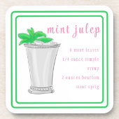 Derby Mint Julep Bar Recept Groene Rand Bier Onderzetter (Voorkant)