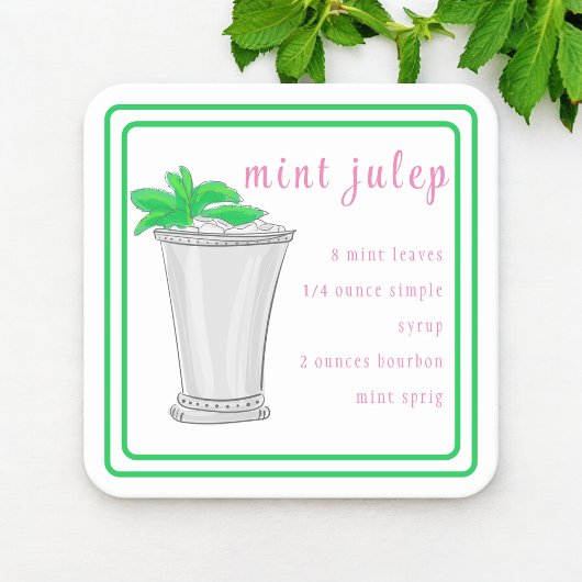 Derby Mint Julep Bar Recept Groene Rand Bier Onderzetter