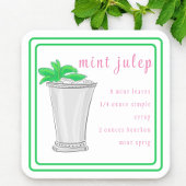 Derby Mint Julep Bar Recept Preppy Border Kartonnen Onderzetters