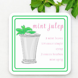 Derby Mint Julep Bar Recept Preppy Border Kartonnen Onderzetters