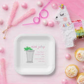 Derby Mint Julep Bar Recept Preppy Papieren Bordje (Feest)
