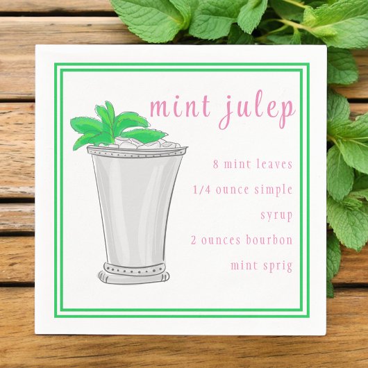 Derby Mint Julep Bar Receptenkader Servet
