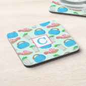 Derby Mint Julep Bermuda Tas Preppy Monogram Bier Onderzetter (Linkerzijde)